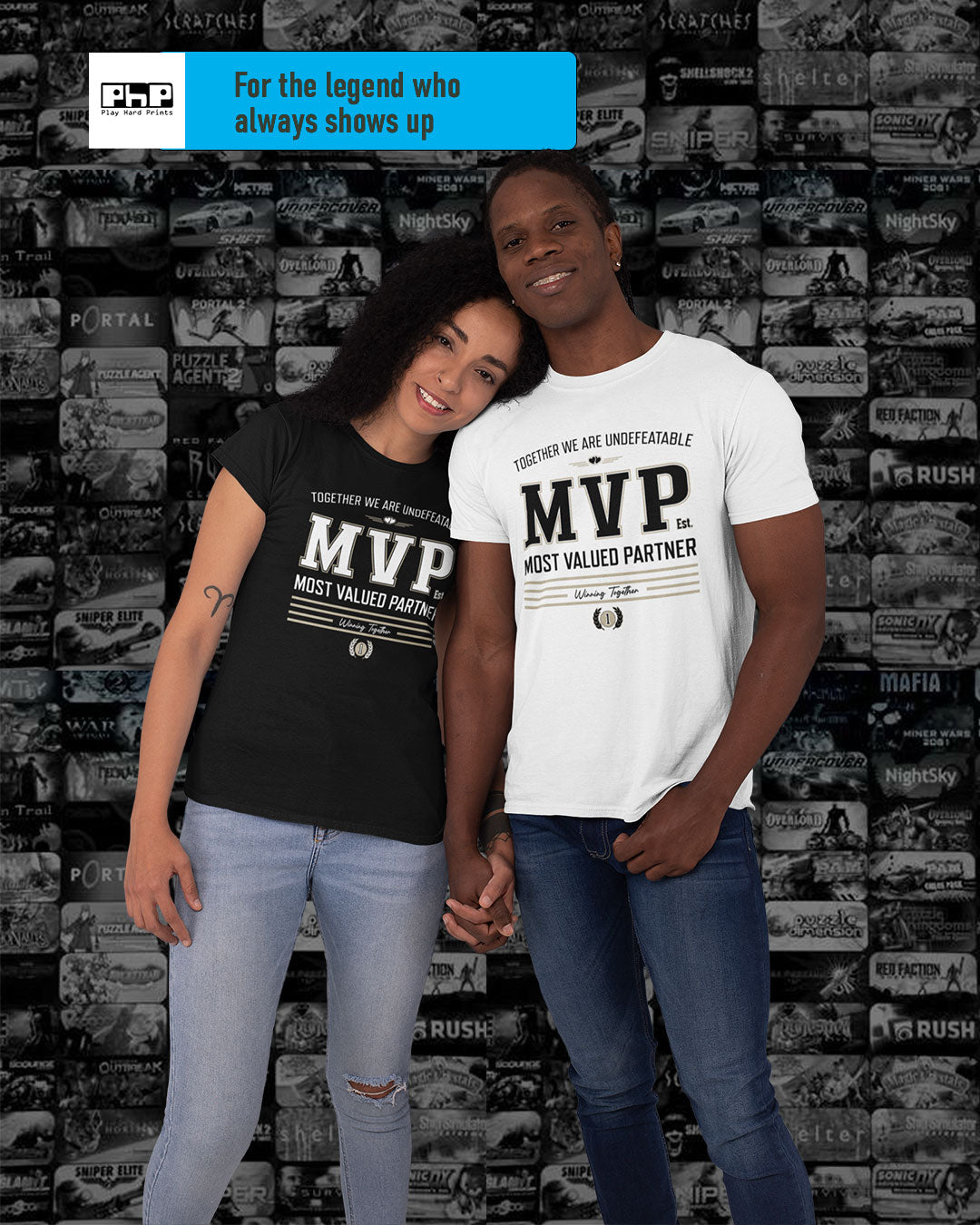MVP Most Valued Partner. Couples Matching Tee