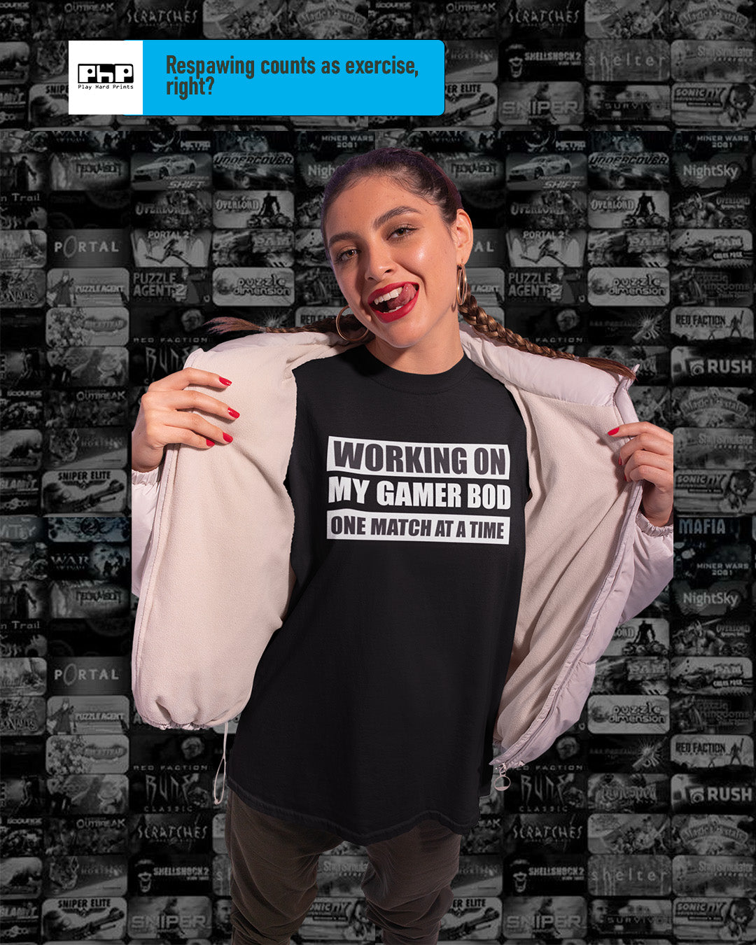 Working on My Gamer Bod Gaming Humour Unisex Tshirt