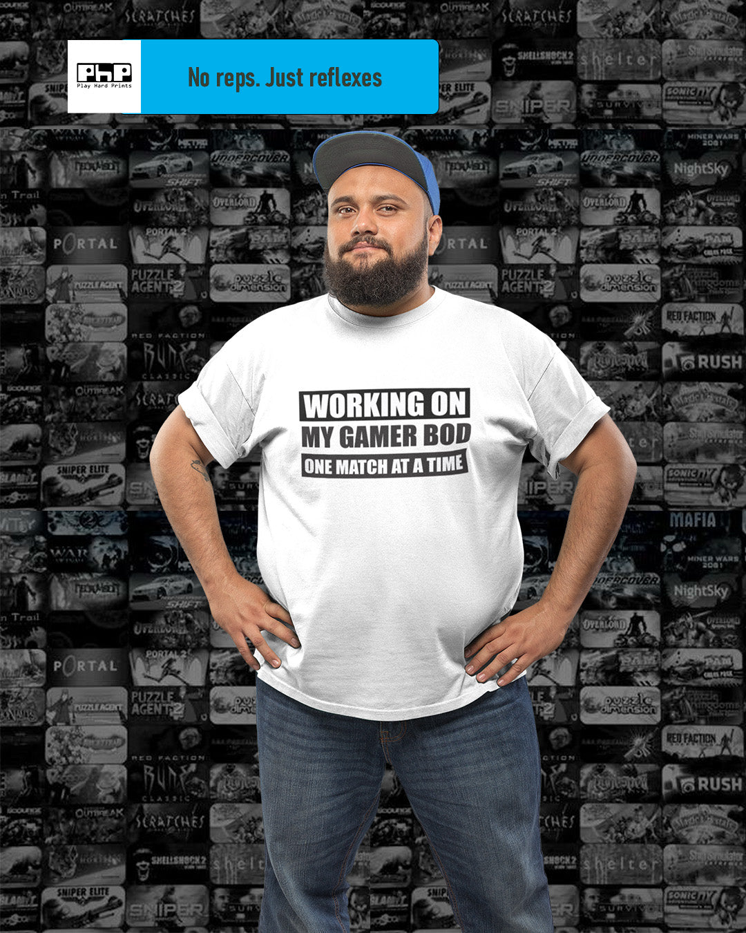 Working on My Gamer Bod Gaming Humour Unisex Tshirt
