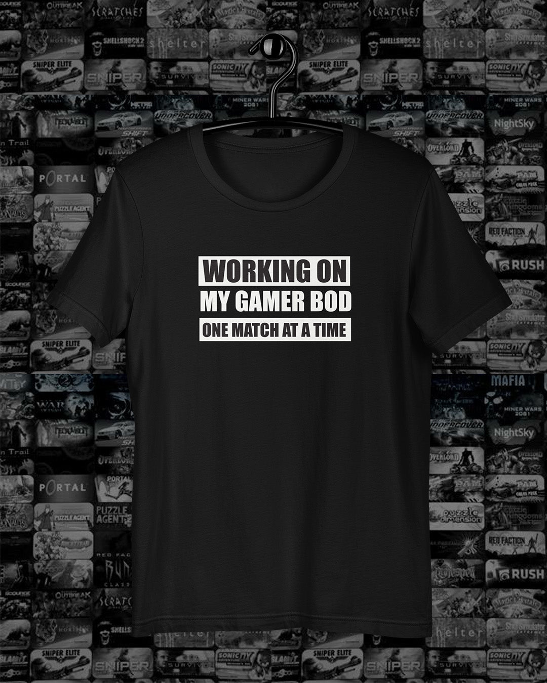 Working on My Gamer Bod Gaming Humour Unisex Tshirt