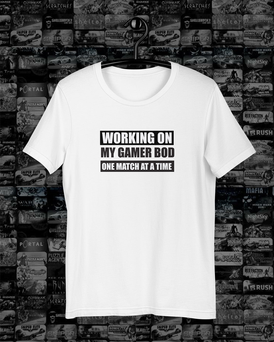 Working on My Gamer Bod Gaming Humour Unisex Tshirt