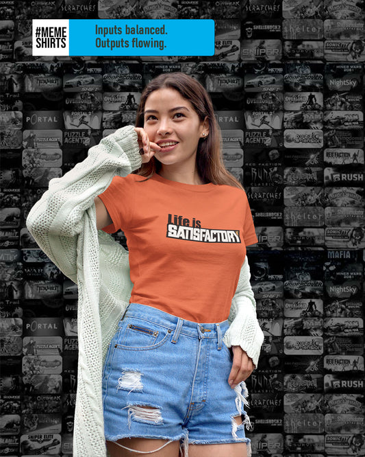 Satisfactory Life T-Shirt, Unisex Tee for Gamers