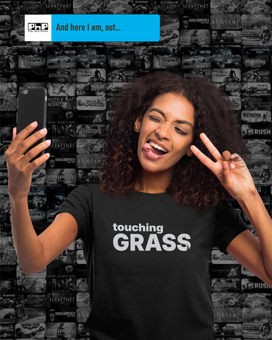 Out Touching Grass, Salty Gamer Comeback Unisex Tee